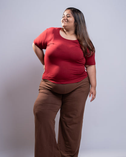 Contour Top- Pomegranate