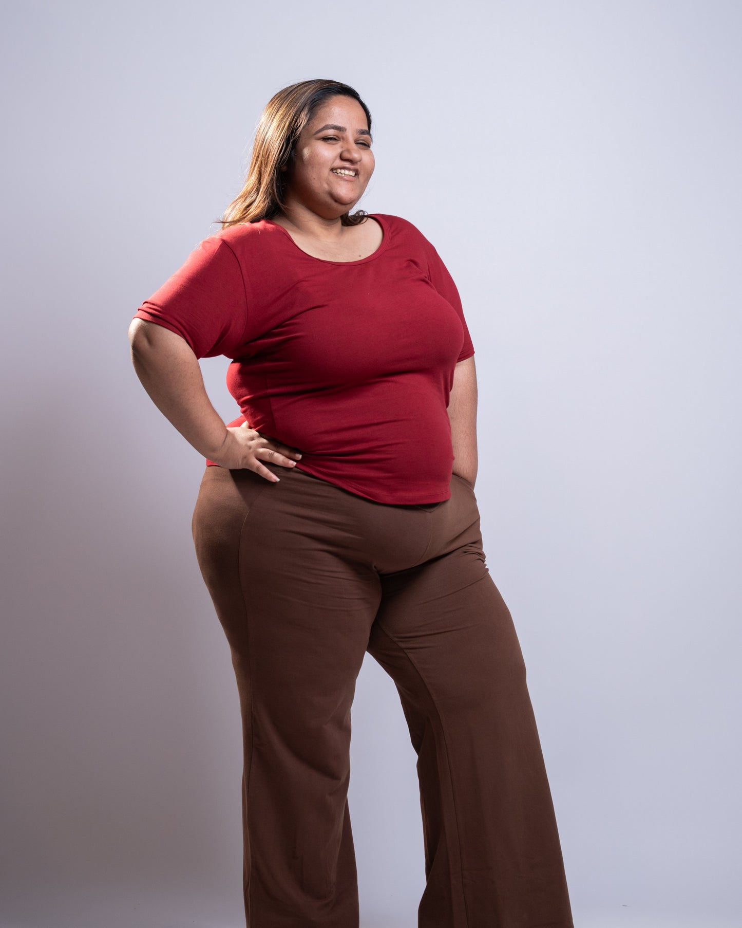 Contour Top- Pomegranate